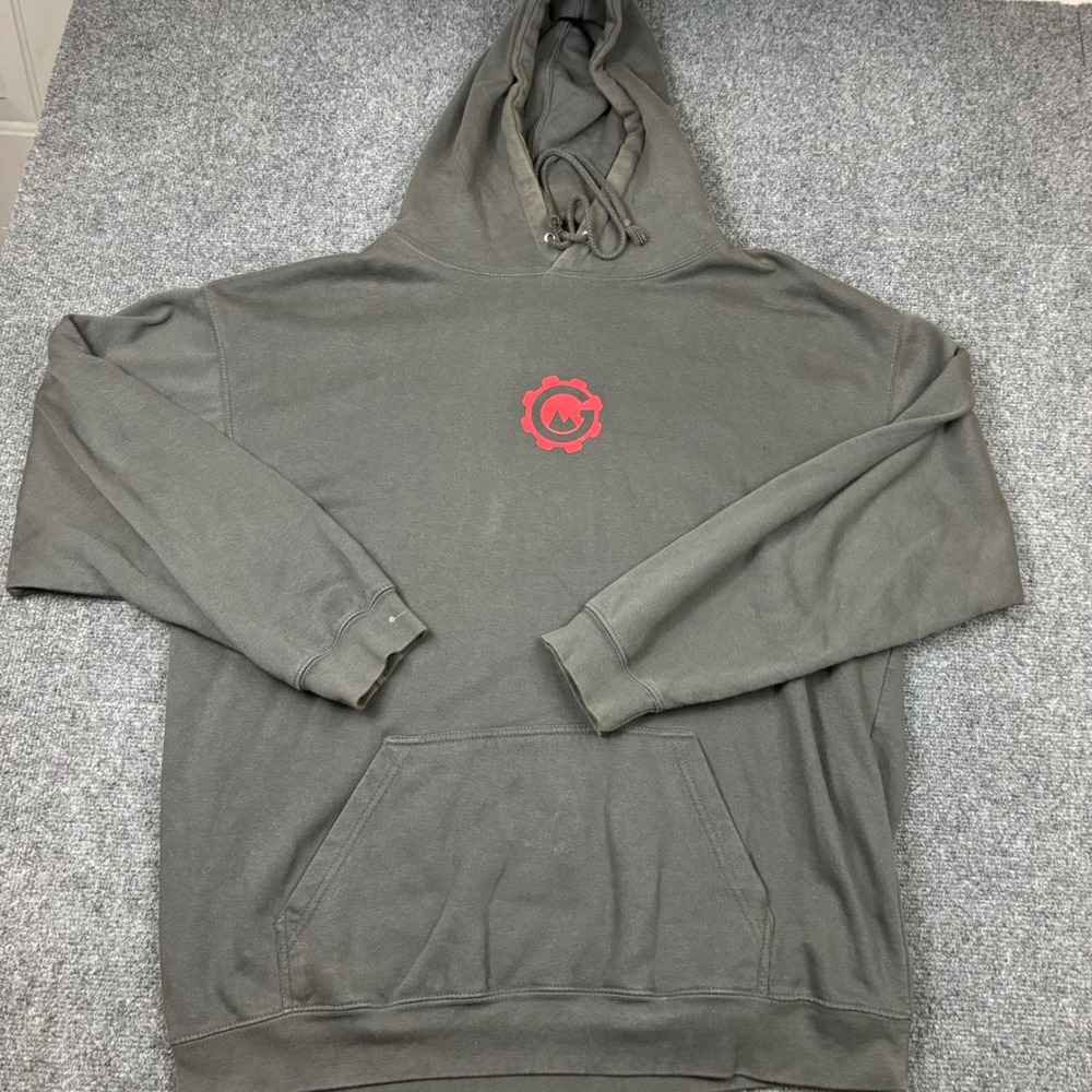 Alstyle Classic Telluride Gravity Works Hoodie Mens Large Gray Red Logo Graphic